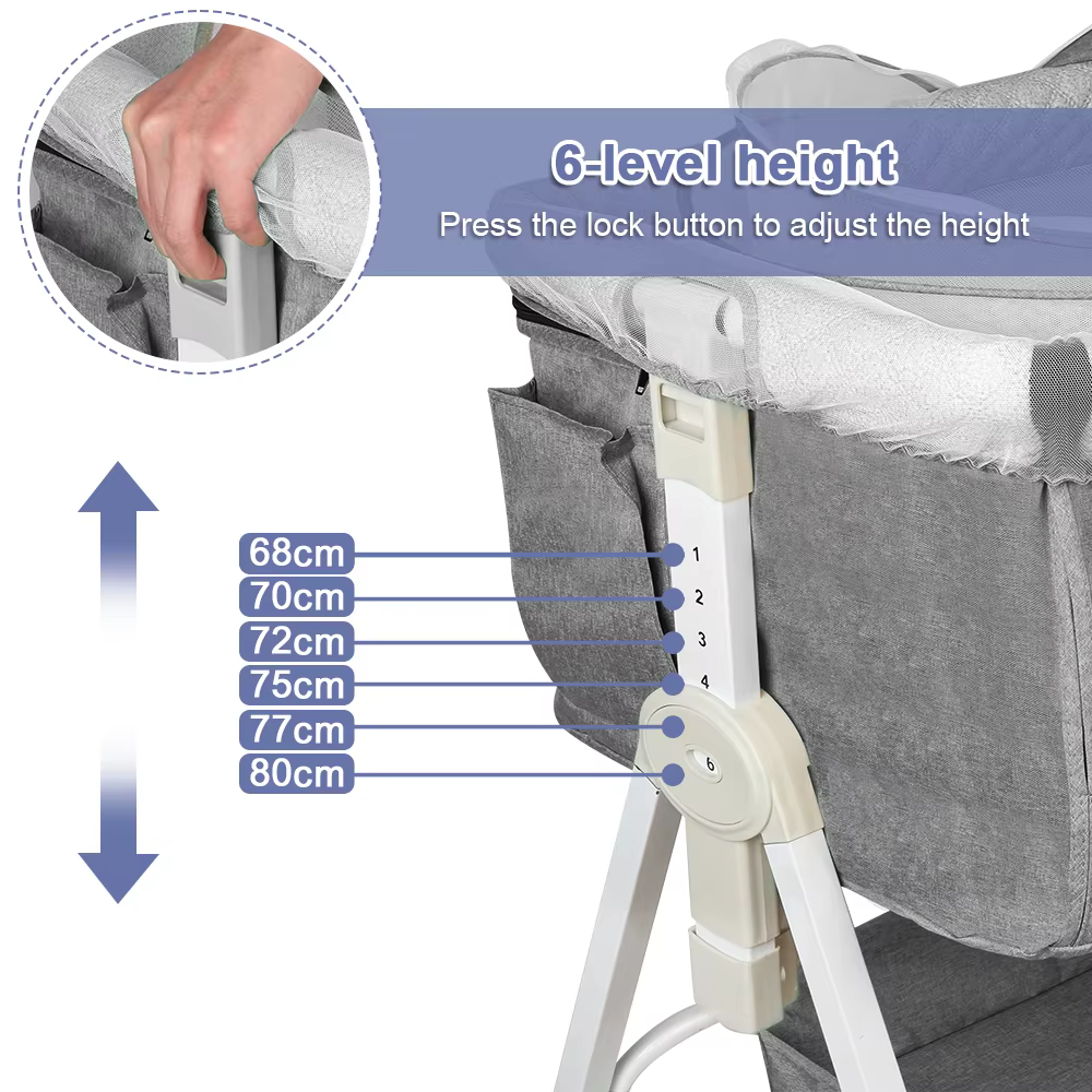 Lit Berceau Cododo Bébé, Dormir Ensemble, avec Matelas, Table à Langer, Facile à Déplacer, Lit Bébé 