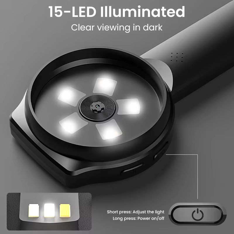 Microscope numérique LED loupe vidéo grossissement 100X écran IPS 2.8 ''avec caméra 2.0MP pour répar