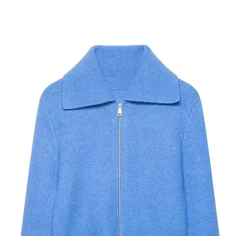 Nlzgmsj Nouvelle collection Printemps 2026 Cardigan ouvert en maille pour femme, couleur unie, à col