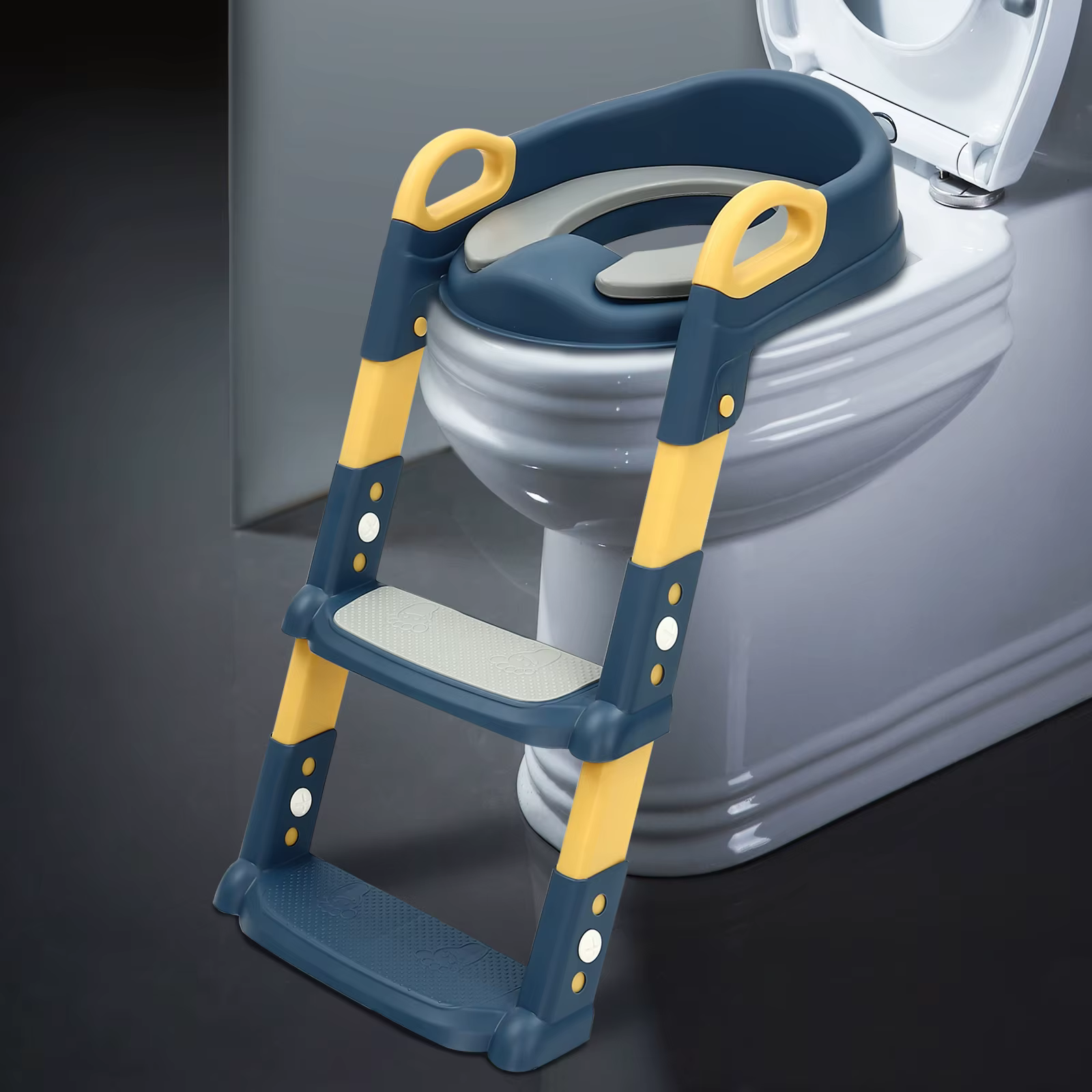 Siège de toilette pour enfants avec escalier, réglable en hauteur, pliable, siège d'apprentissage de