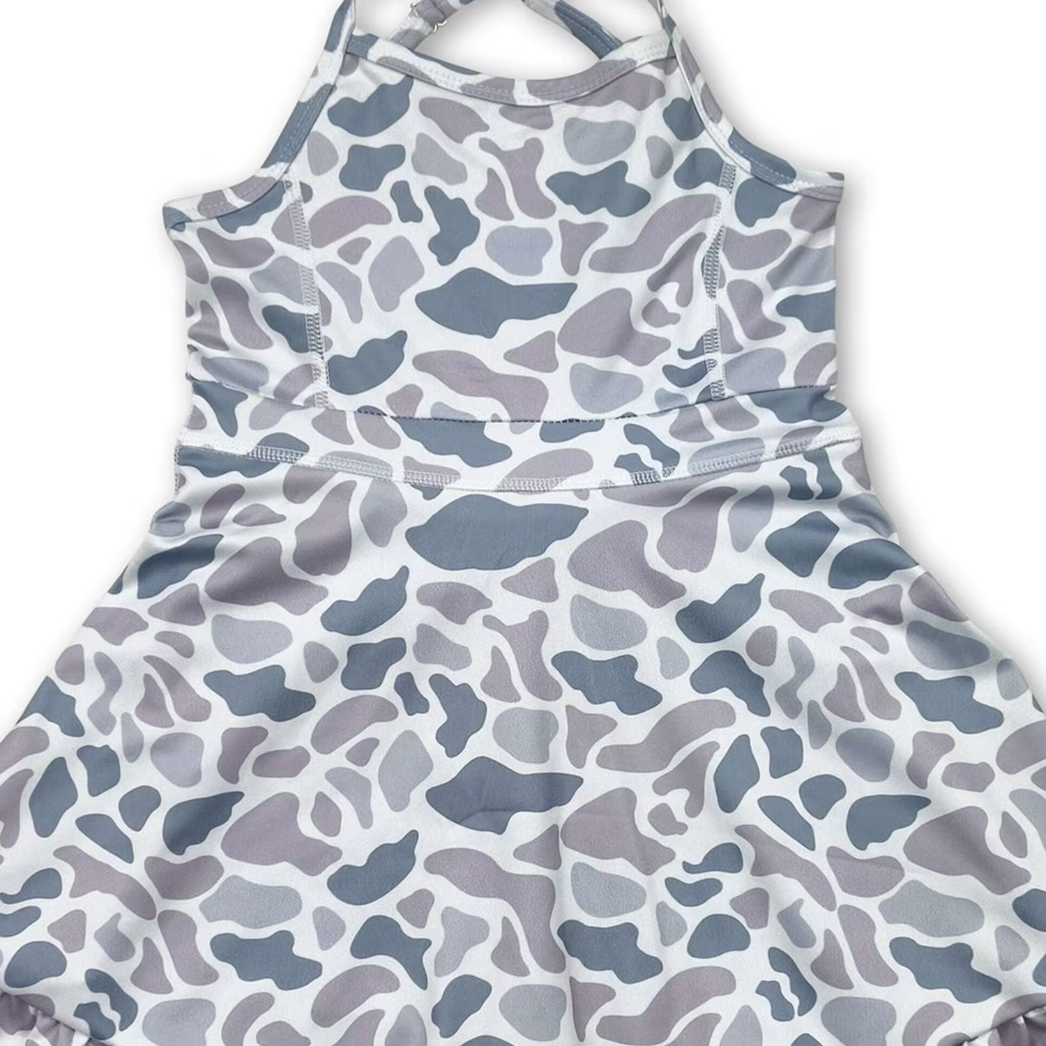 Robes pour bébés filles, 6 couleurs, style camouflage, à bretelles, avec volants, longueur genou, po