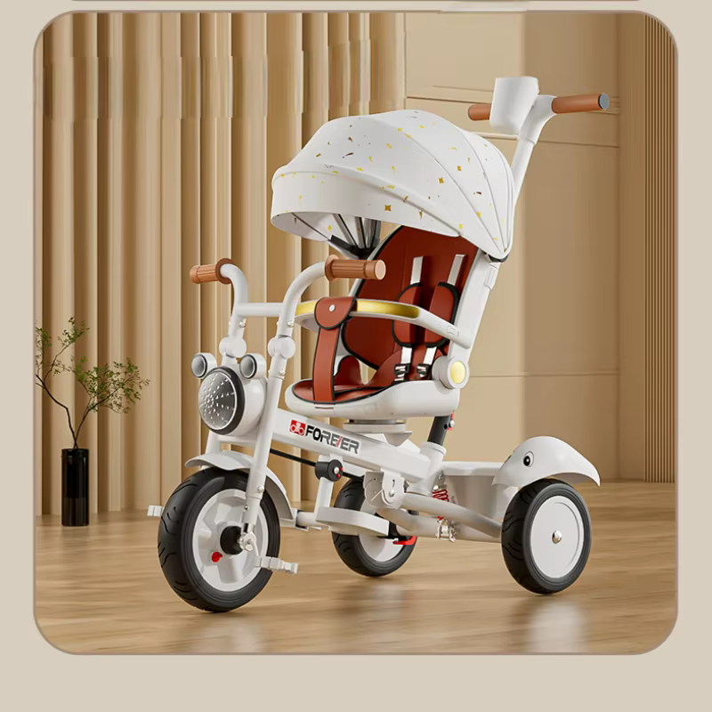Tricycle pliable pour enfants, poussette pour bébé de 1 à 6 ans, léger, musique, titane, roue africa