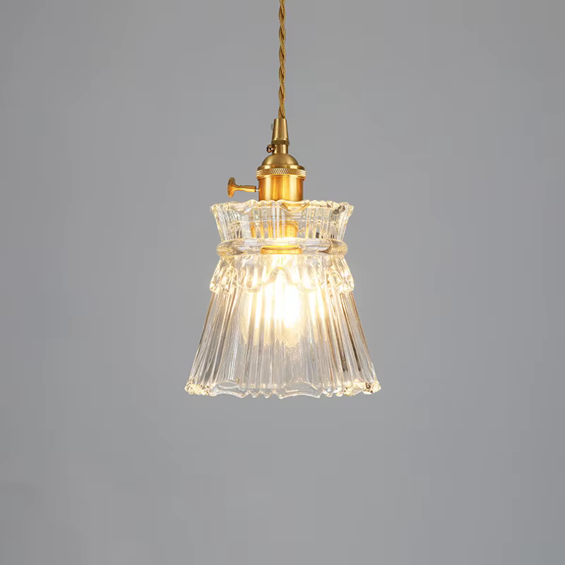 Vintage Noridc ondulations verre suspension lampe chambre salle à manger cuisine rétro pendentif lum