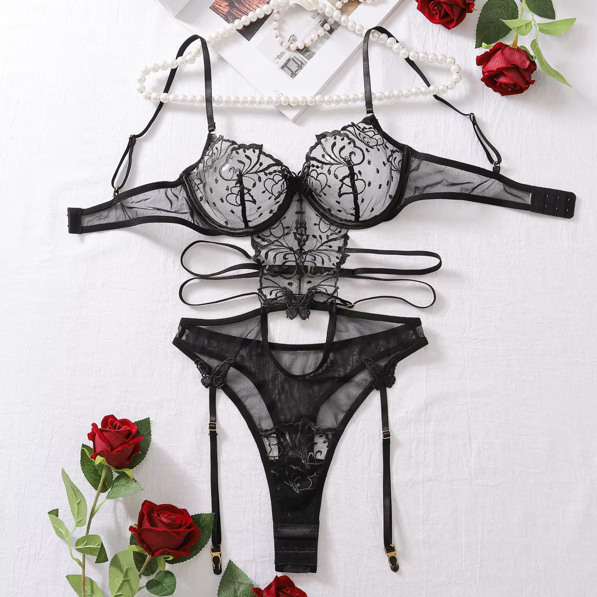 Body en dentelle florale exclusif, vêtement féminin tendance, lingerie sexy pour femmes, décolleté p
