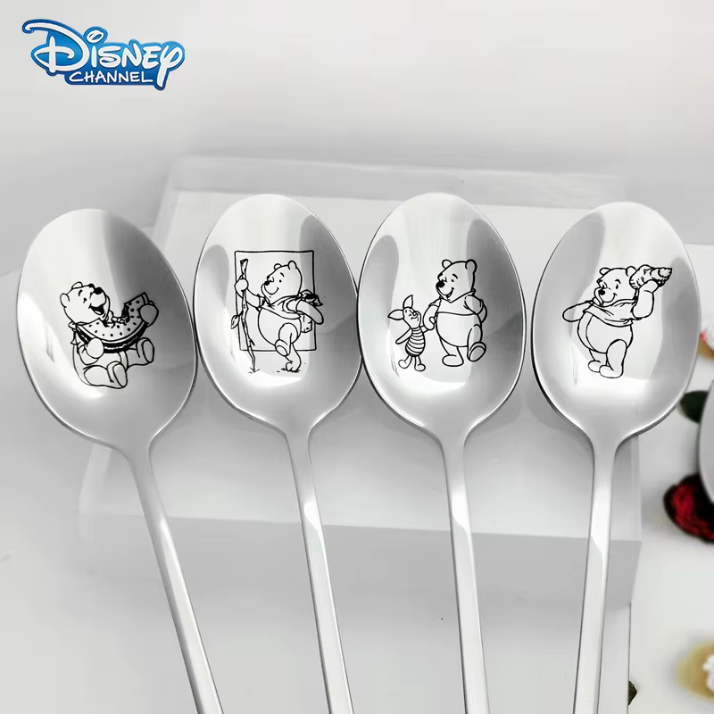 Disney Winnie l'Ourson Cuillères en acier inoxydable, Fourcommuniste en métal, Accessoires de cuisin