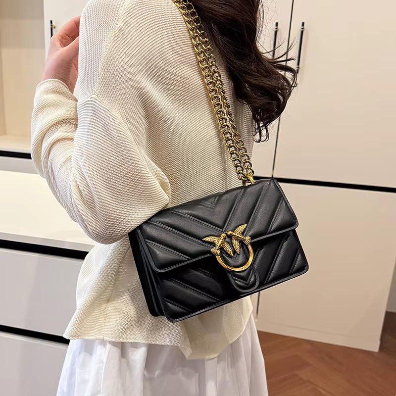 Sac à bandoulière tendance pour femme avec chaîne, bandoulière réglable, sac à bandoulière unique, s
