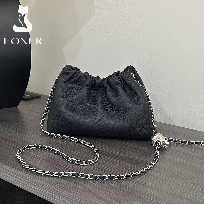 Sac bandoulière chic et compact FOXER 2026 pour femme en cuir véritable, mini sac à bandoulière tend