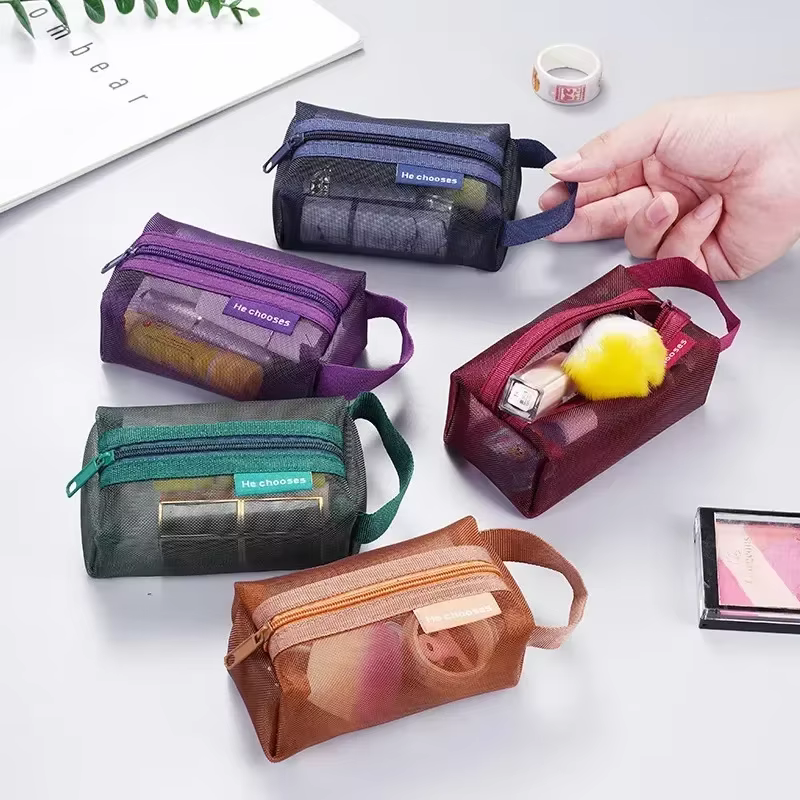 Série sombre Vintage tridimensionnel carré en Nylon maille porte-monnaie pochette grande capacité cl