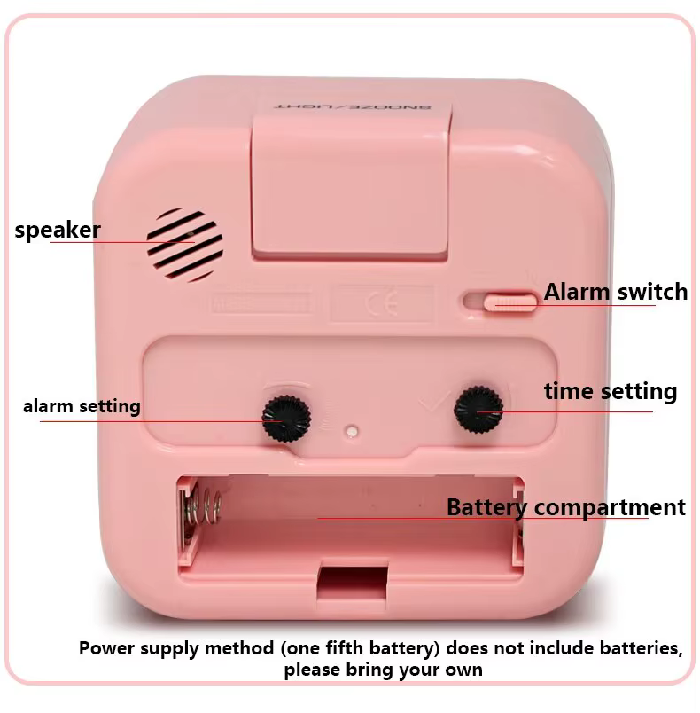 Petite réveil à veilleuse Simple, bureau de chevet avec fonction Snooze, horloge à Quartz en plastiq