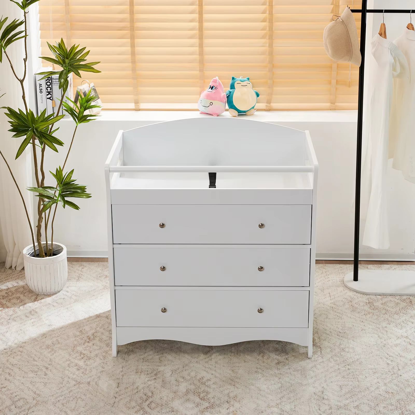 Avalon Commode double à 6 tiroirs (blanc) – Commode pour chambre d'enfant, organisateur de commode p