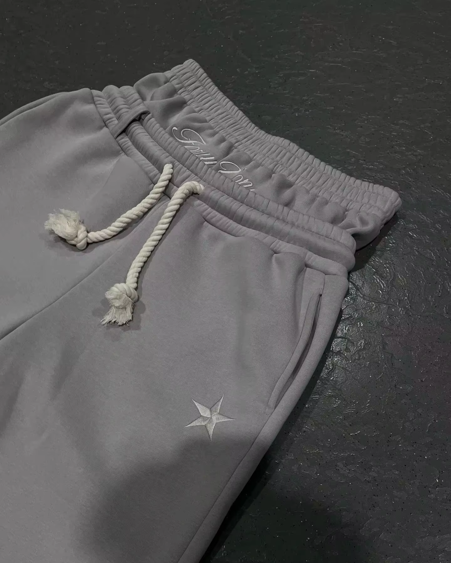 Harajuku – pantalon de survêtement ample à Double taille Y2K, couleur unie américaine, lettres brodé