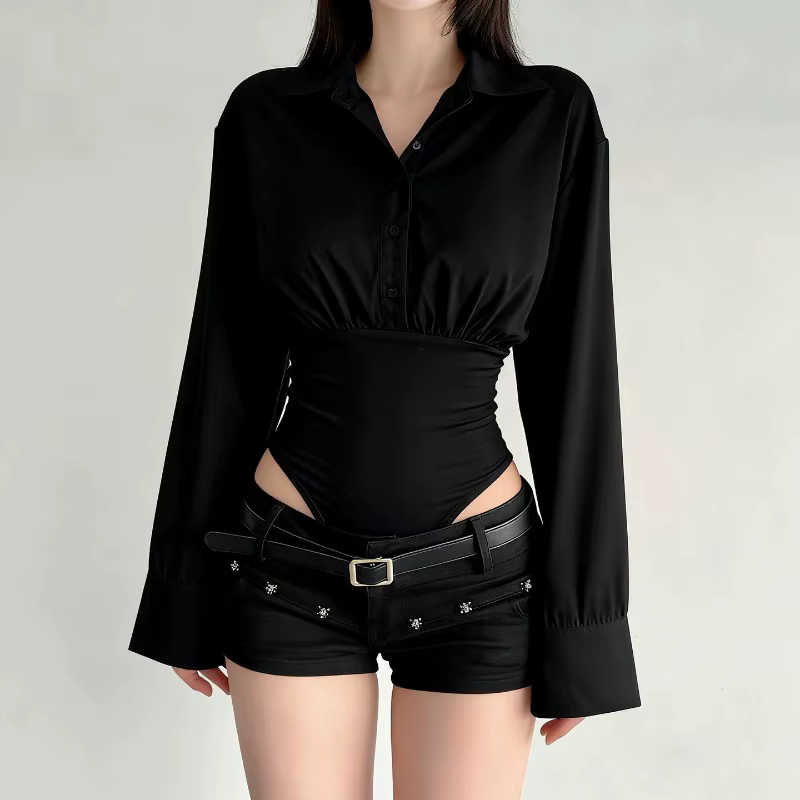 Mode d'été nouveau Design Sense haut de gamme épicé fille haut tridimensionnel Simple coupe ajustée 