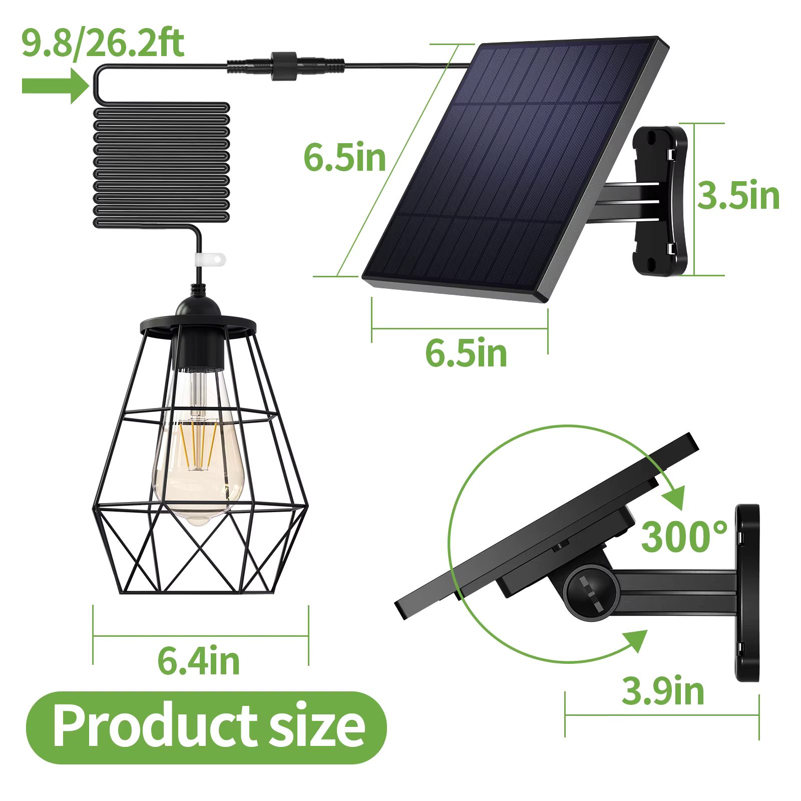 Lampes solaires suspendues 4000 mAh, intérieur/extérieur, super lumineuses, étanches IP65, pour cham