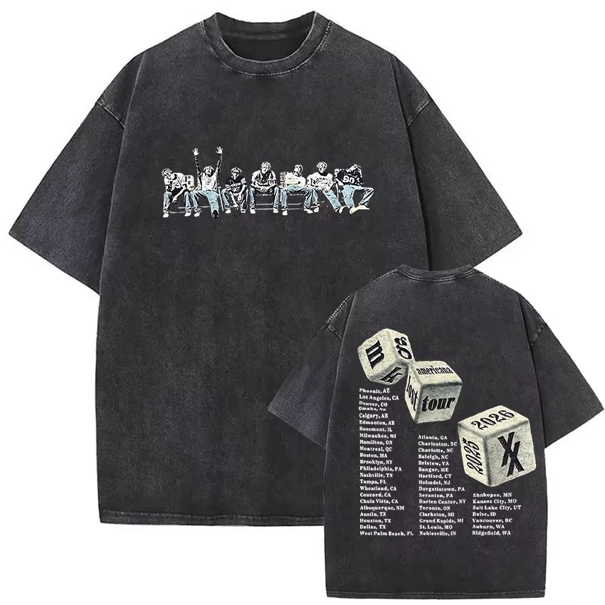 Rappeur MGK perdu Americana Tour 2025 T-shirts mitrailleuse Kelly Vintage lavé graphique T-shirt hom