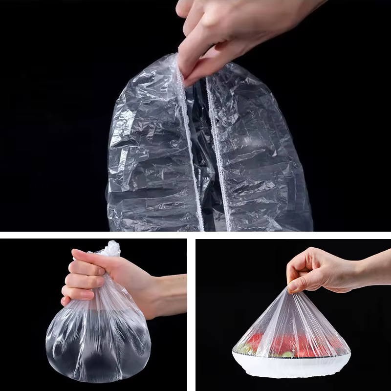 Couvercle alimentaire jetable réutilisable, enveloppe en plastique, couvercles alimentaires élastiqu