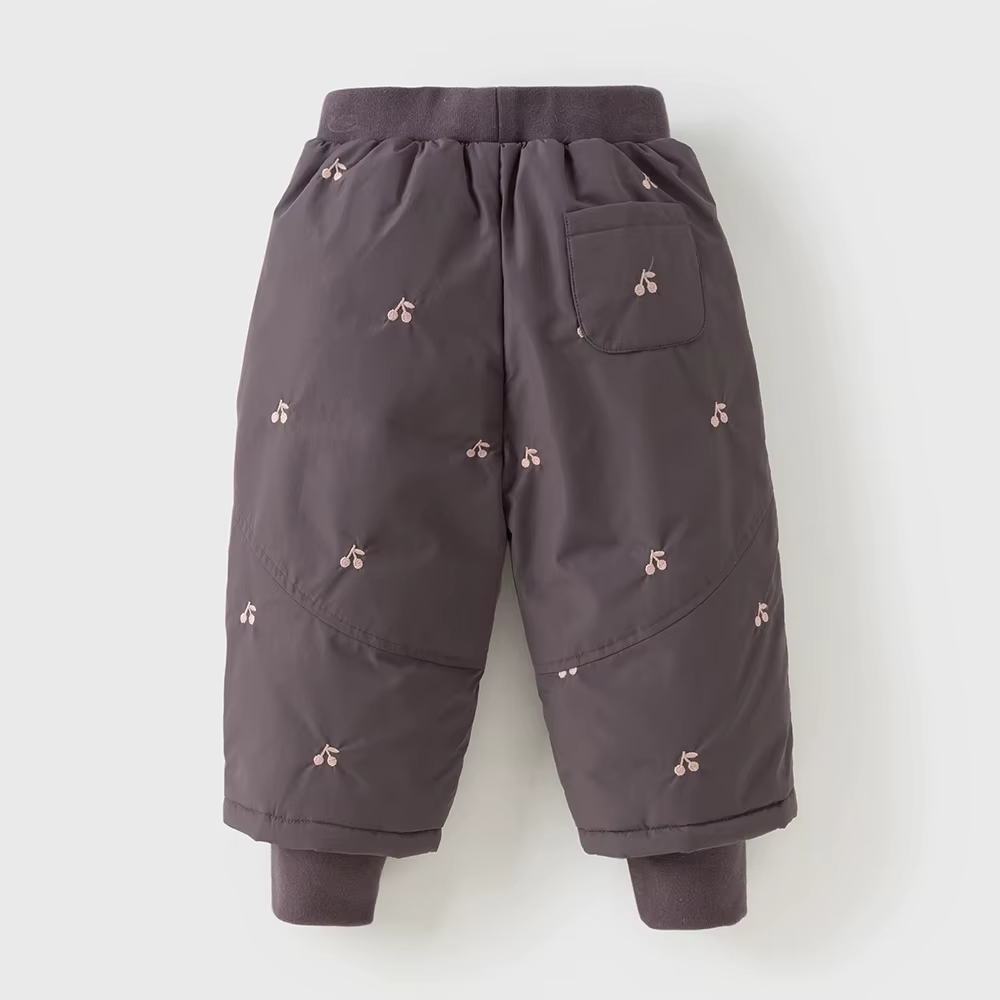 Dave Bella filles vers le bas pantalon automne hiver bébé taille élastique en peluche pantalon imper