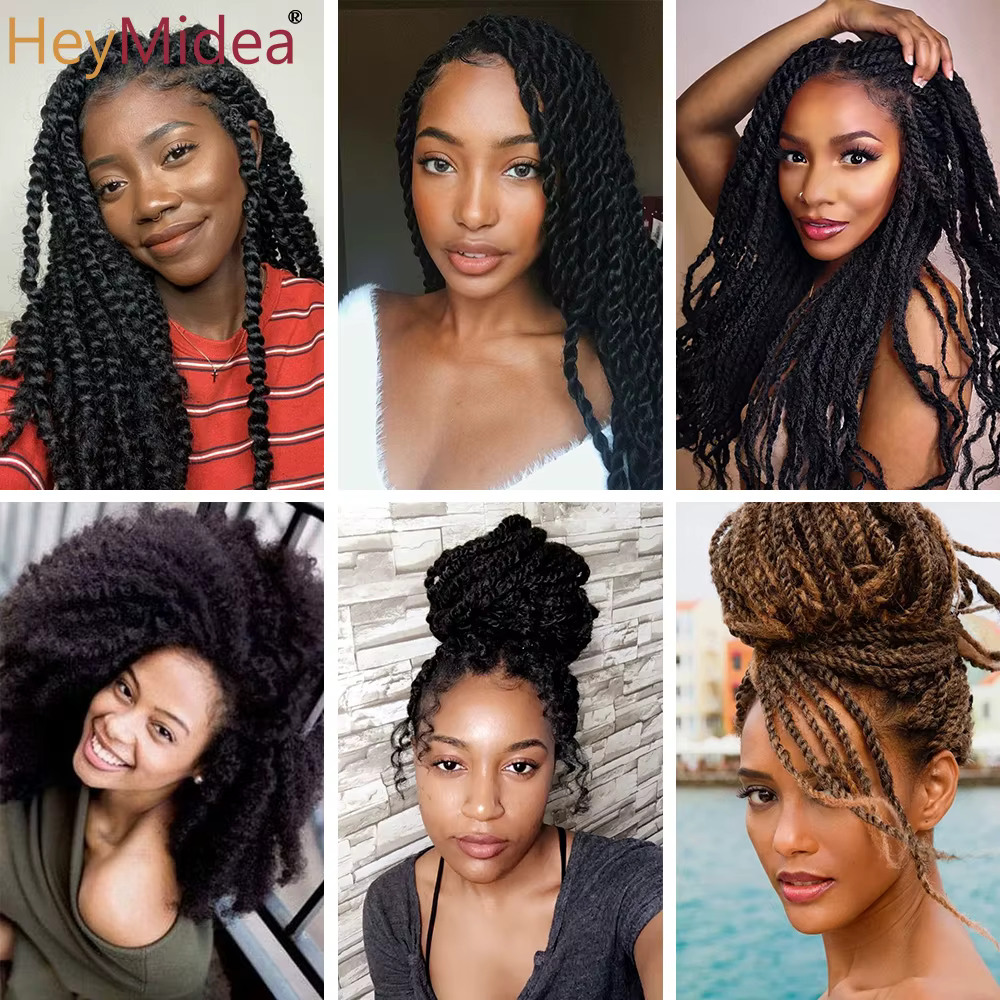 Cheveux Marley pour tresses, 18 pouces de long, Afro Kinky, extensions de cheveux synthétiques Kanek