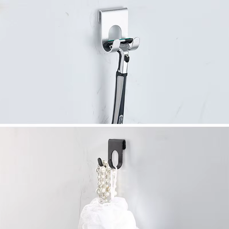 1/3 pièces crochet en aluminium douche verre porte crochet trou libre porte-serviettes cintre clé or