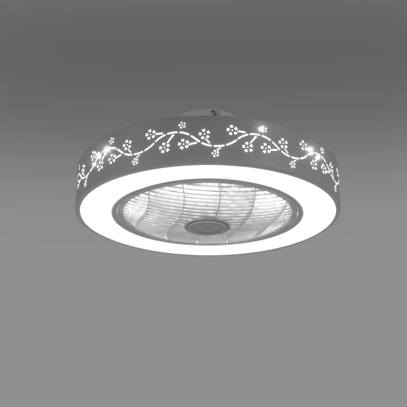 LOYALHEARTD-Plafonnier à Intensité Réglable avec Ventilateur, Luminaire Décoratif de Plafond avec Té