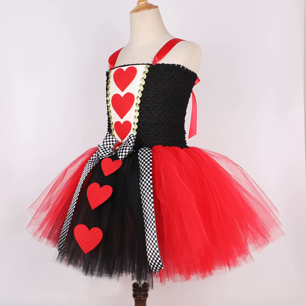 Filles reine de coeur Costume enfants Halloween carnaval fête fantaisie princesse habiller vêtements