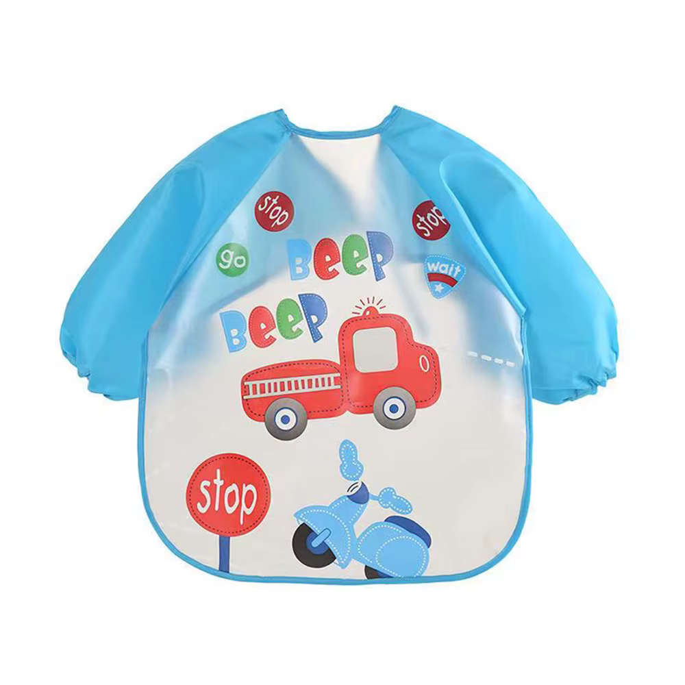 Bavoir anti-salissures pour bébé de 0 à 3 ans manteau à manches longues avec sangle doux mignon moti