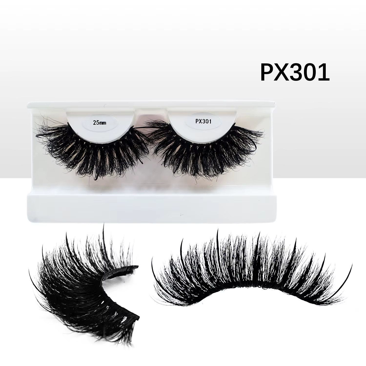 Spike Real Mink Lashes, Fluffy fissuraminants Py Strip Lashes, Haute Qualité, 16mm, 18mm, 20mm, 25mm