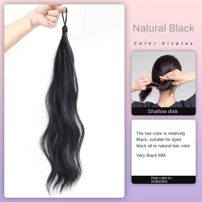 Perruque boule d'enroulement en Fiber synthétique, anneau de cheveux, chignon naturel moelleux, Volu