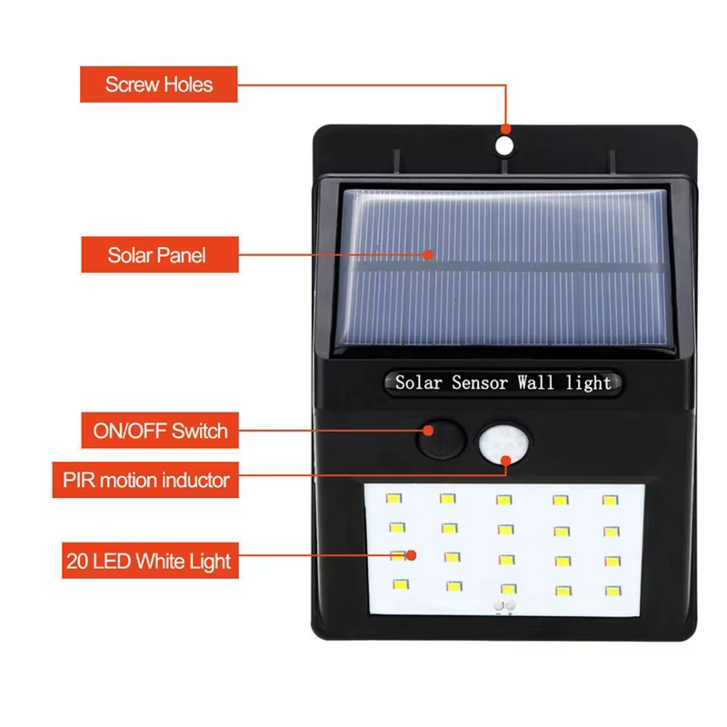 Offre spéciale 20 ~ 30 LED lumière solaire capteur sans fil étanche lampe murale solaire mouvement e