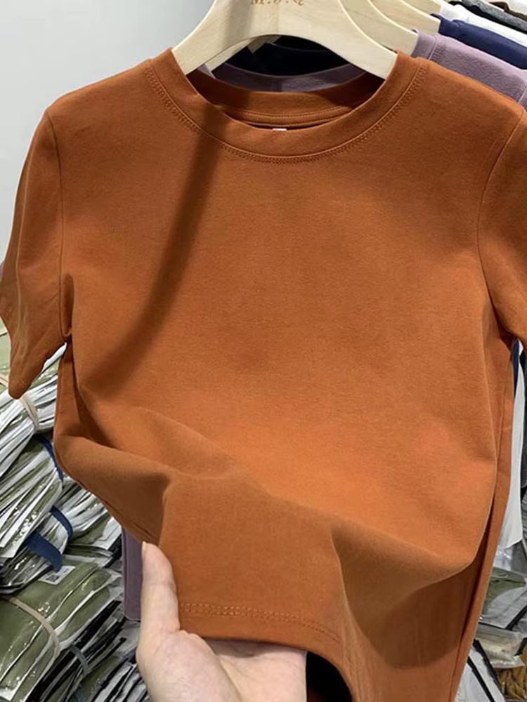 T-Shirt à Manches Courtes en Coton Blanc pour Femme et Fille, Vêtement Sexy, Y2k, Printemps