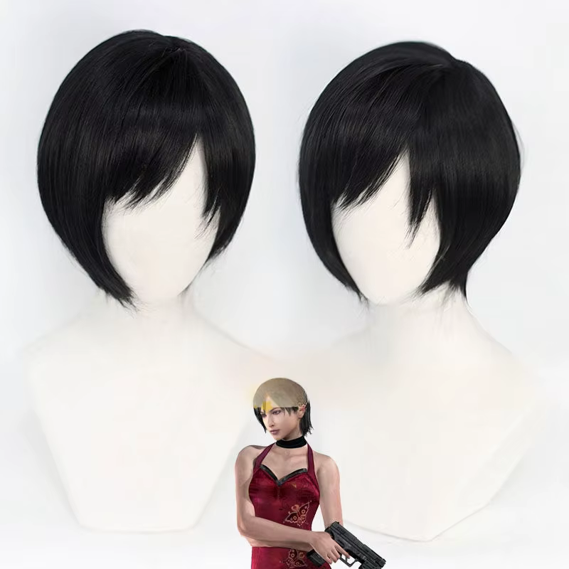 Perruque de Cosplay Anime Evil Ada Wong, cheveux synthétiques d'halloween, perruques résistantes à l