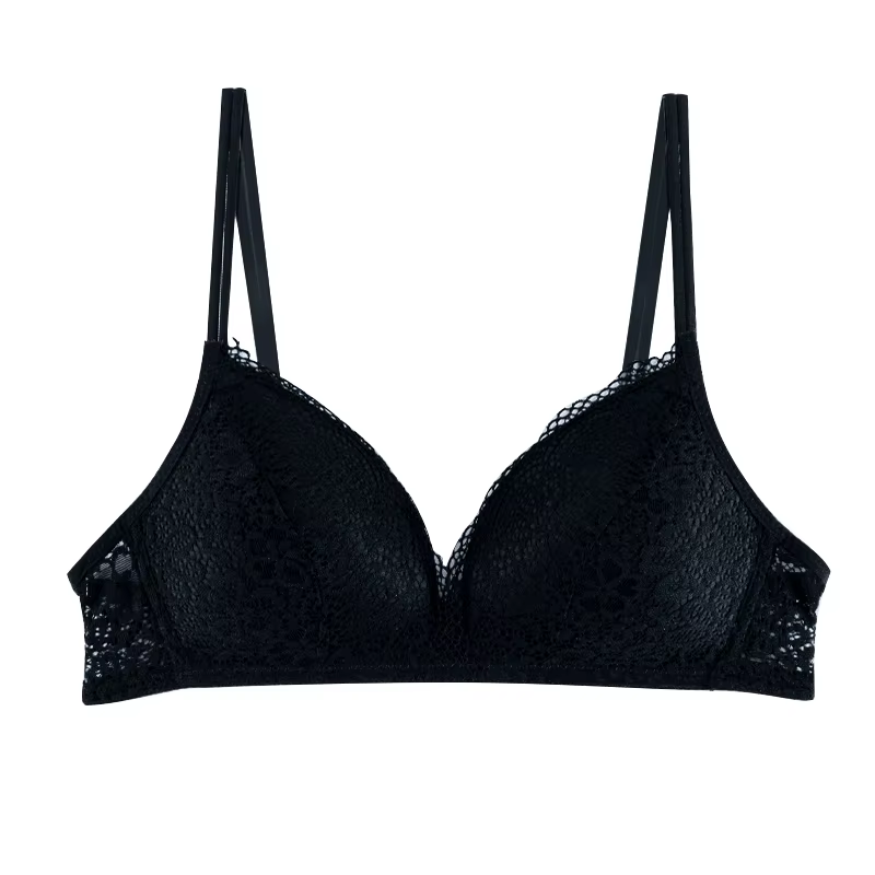Soutien-gorge simple en dentelle, fin et confortable, sans armatures, effet push-up, sexy, sans cout