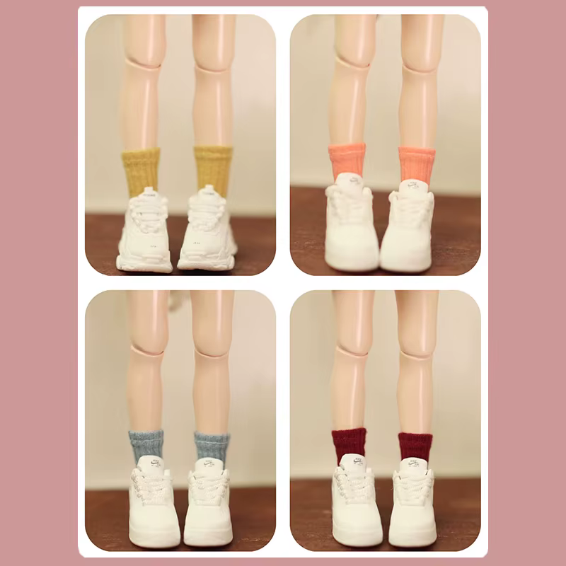 Une paire de chaussettes pour poupée Blyth, chaussettes courtes de couleur bonbon, accessoires pour 