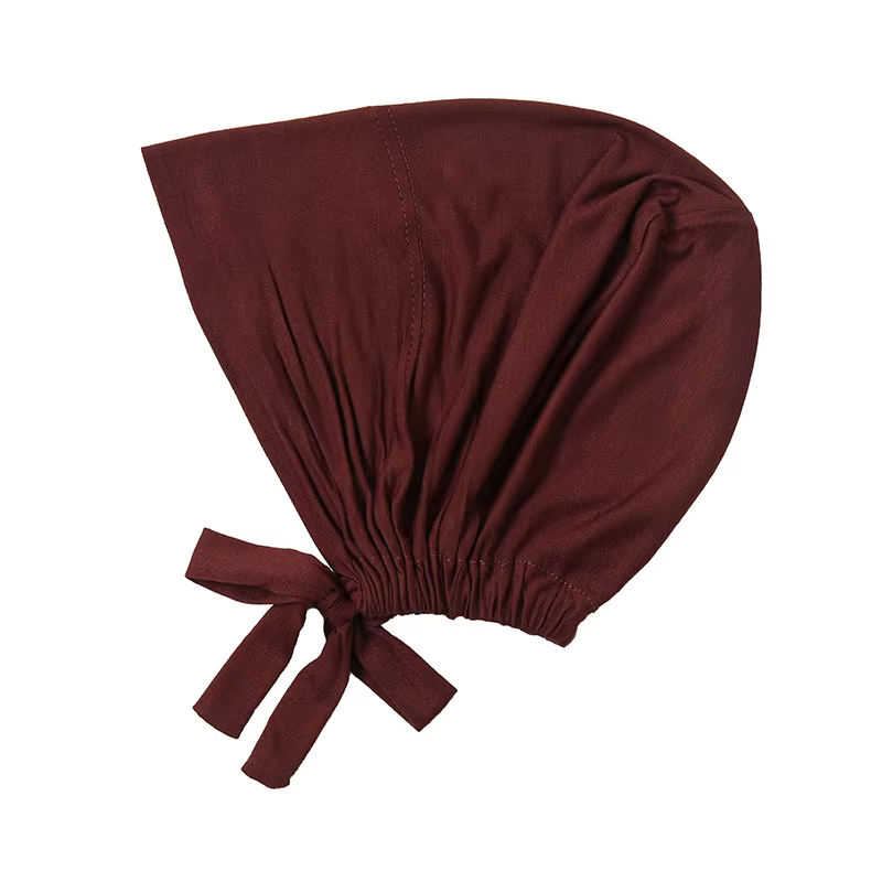 Femmes musulmanes intérieur Hijab casquettes chapeau extensible Turban réglable Bonnet cravate dos J