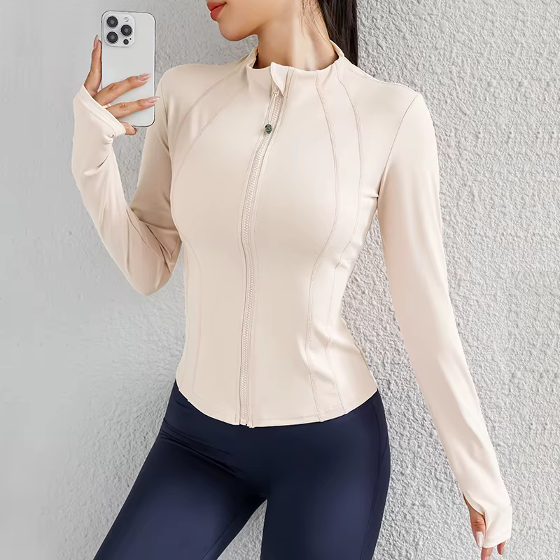 Sport Zip Up hiver femmes vestes de course entraînement Gym Fitness femmes vestes avec trous pour le