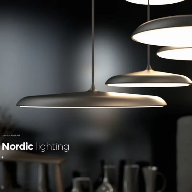 Lampe LED Suspendue en Métal UFO, Design Artistique Moderne, Suspension Ronde d'Nik, Lampe Nordique 