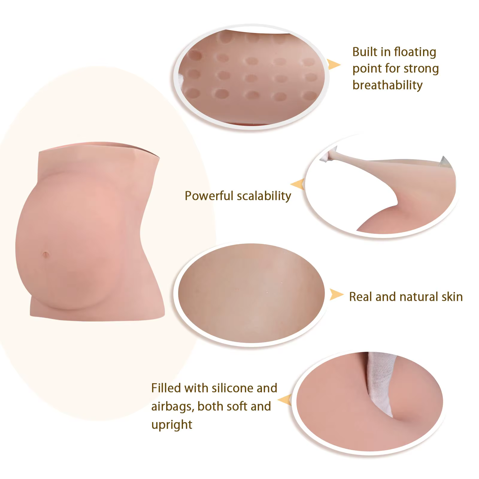 Silicone ventre enceinte grossesse faux ventre acteur accessoires prétendant d'être enceinte accesso