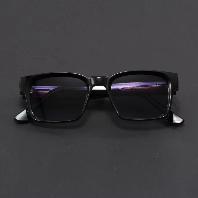 Lunettes de soleil anti-UV à monture carrée noire et imprimé léopard, style rétro et tendance, pour 