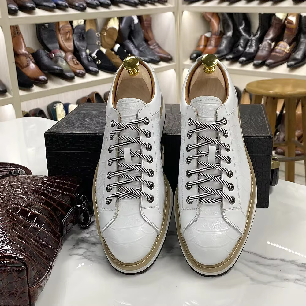 Classique hommes chaussures décontractées en cuir véritable à lacets mode baskets marque de luxe All