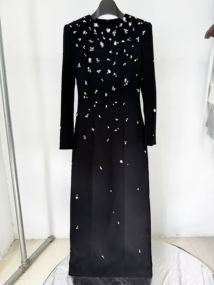 Robe longue maxi pour femme, de haute qualité, nouvelle collection 2026, design de créateur, ornée d