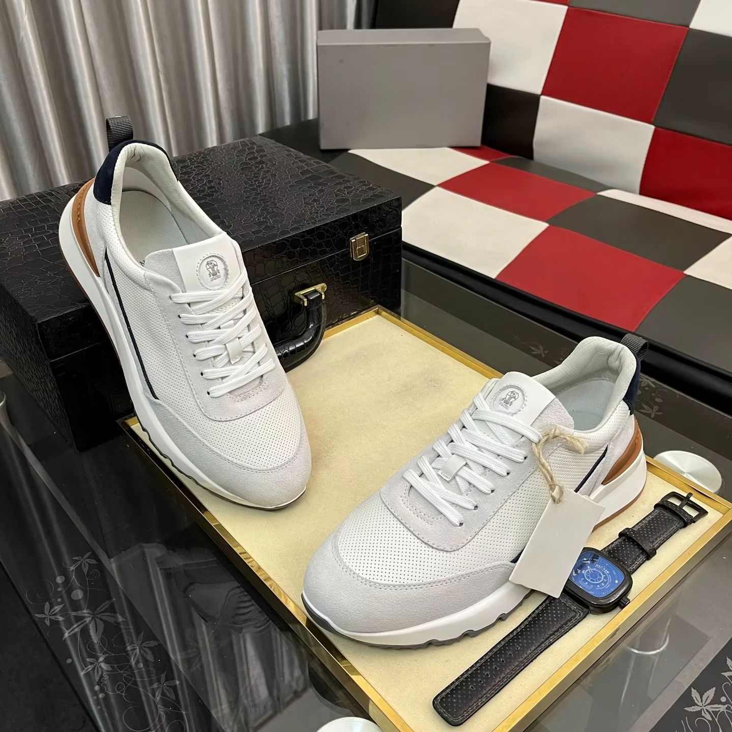 Chaussures pour hommes de marque de luxe, baskets décontractées faites à la main, tissu en nylon jac
