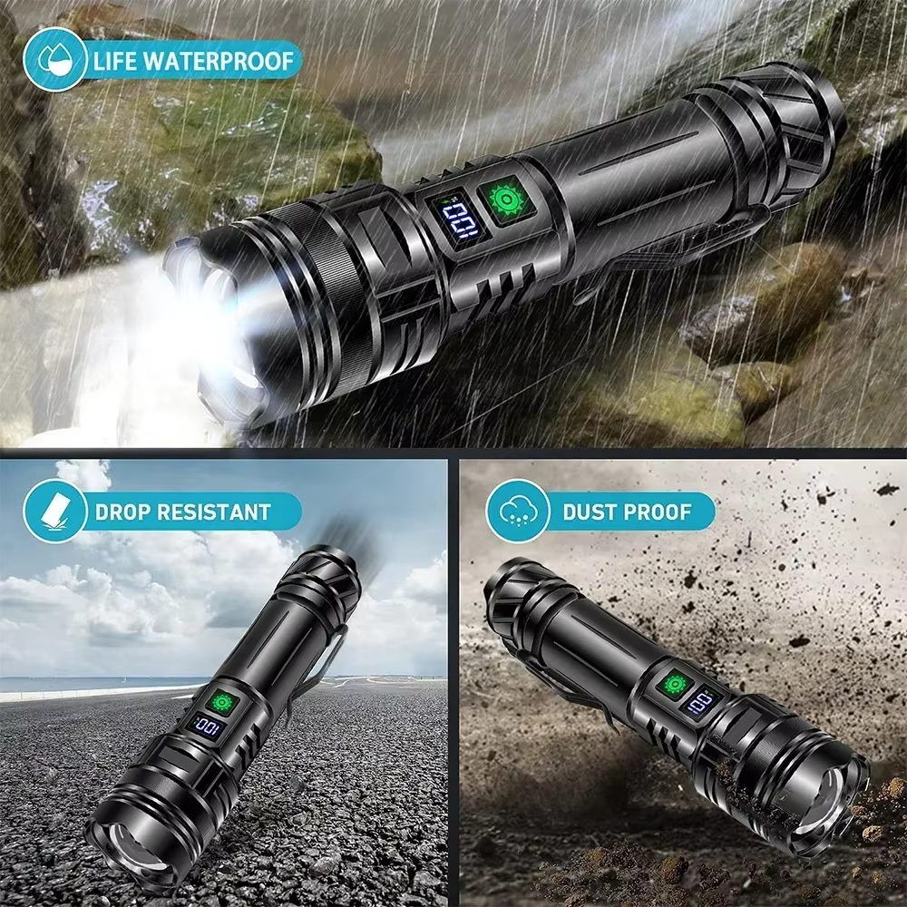 Lampe de poche GT10 Rechargeable, Super brillante, Portable, Ultra puissante, longue portée, torche 