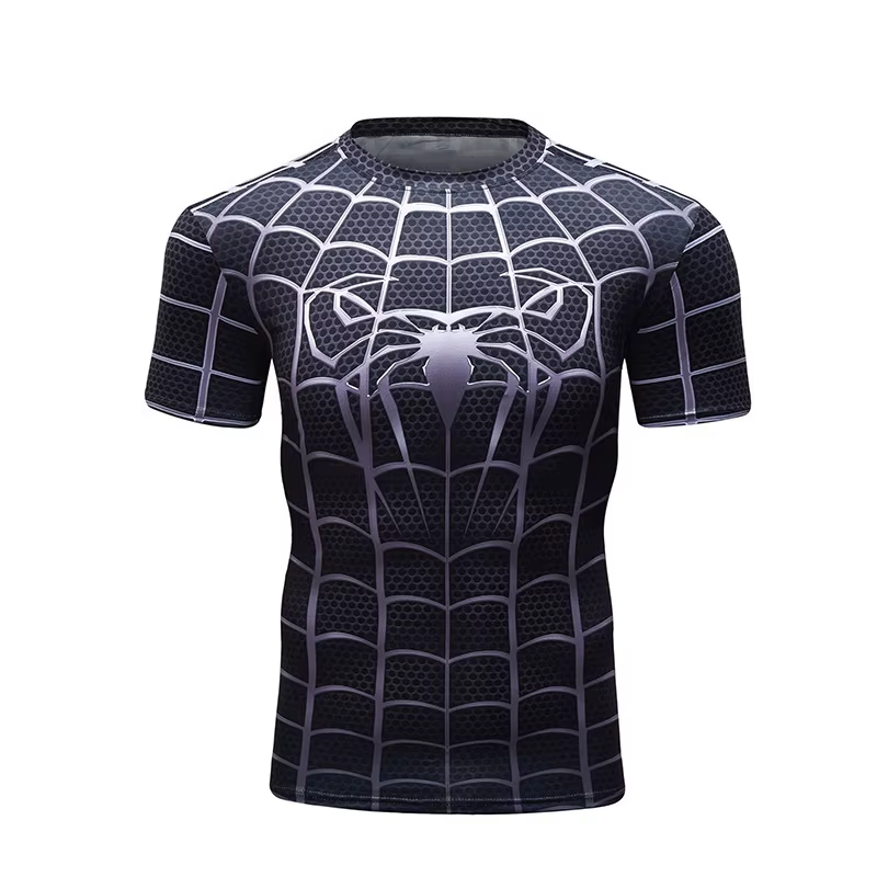 Hommes 3D imprimé Spider Man T-shirt vêtements Fitness collants sport vitesse séchage manches T-shir