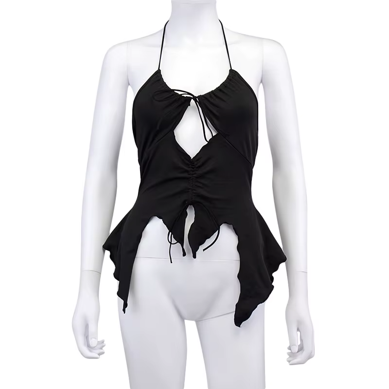Camisole Slim Fish Tail pour femmes et filles, haut court, doux, blanc, dames, Ins, mignon, années 2