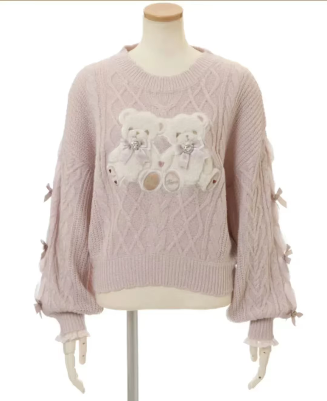 Pull à manches longues ours de dessin animé pour femmes, pull mignon, style japonais, collection aut
