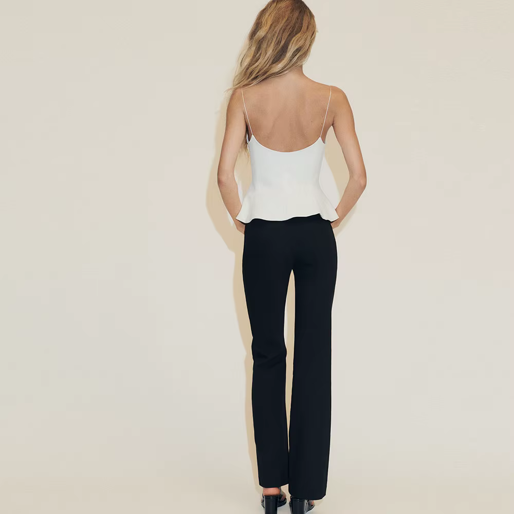Chemise décontractée pour femme - Style printemps/été. Bretelles élastiques. Col rond. Design sexy. 