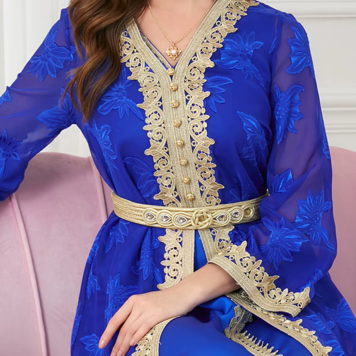 Abaya Dubai-Robe musulmane de luxe pour femmes, Kaftan, Islam Kimono, Caftan Marocain Maxi, Robes de