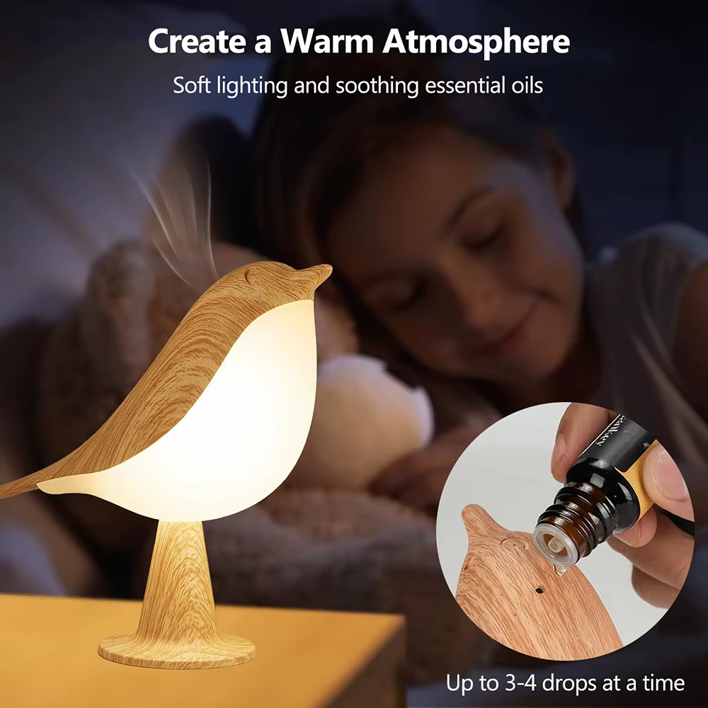 3 couleurs LED sans fil capteur chevet nuit Dimmable oiseau lampes contrôle tactile USB lampes de Ta
