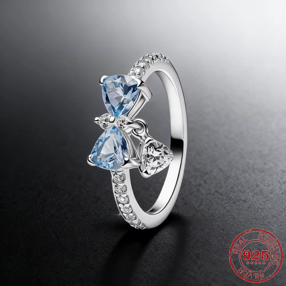 Bague en argent sterling 925 avec moissanite en forme de cœur pour femme, pour mariage, couple, anni