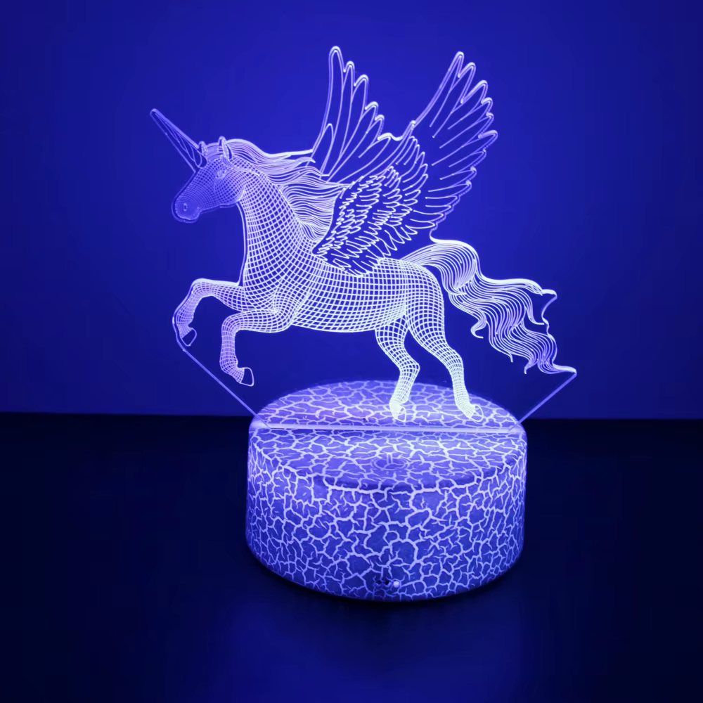 Lampe 3D licorne LED veilleuse RGB couleur changeante enfant veilleuse licornes pour filles jouets c