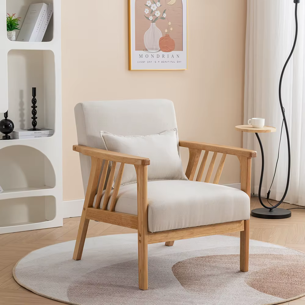 SEYNAR-Chaise d'Accent Moderne du Milieu du Siècle, Fauteuil à Cadre en Bois Solide Téléchargé Boumu
